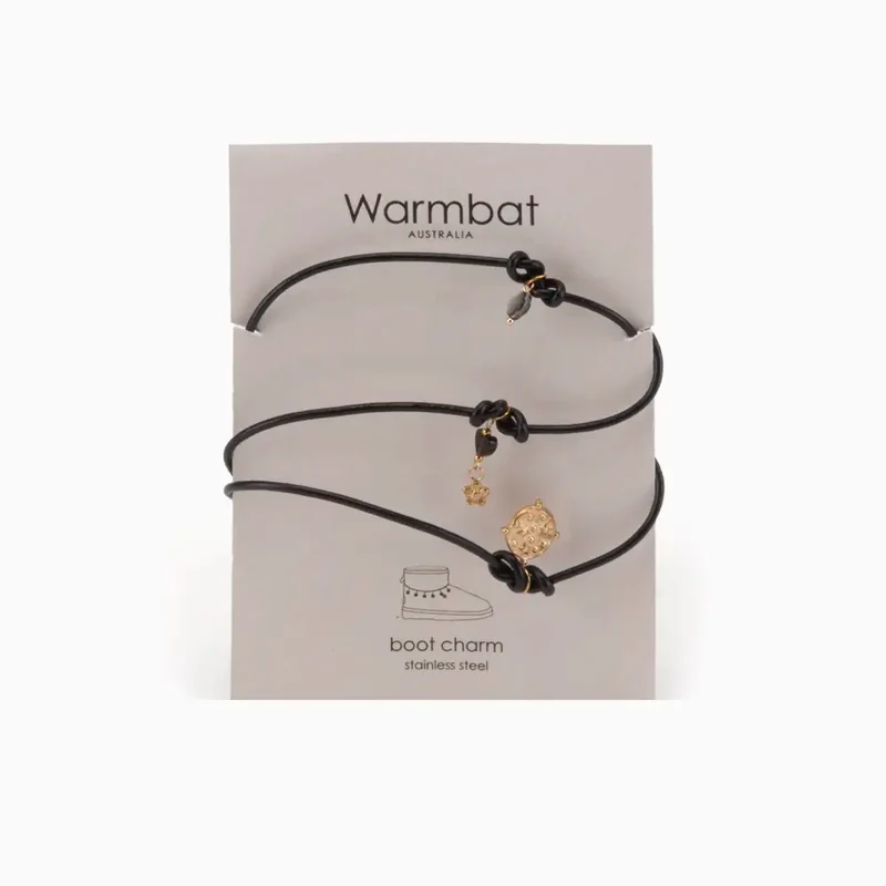 Boot Necklace Leather Lace Black