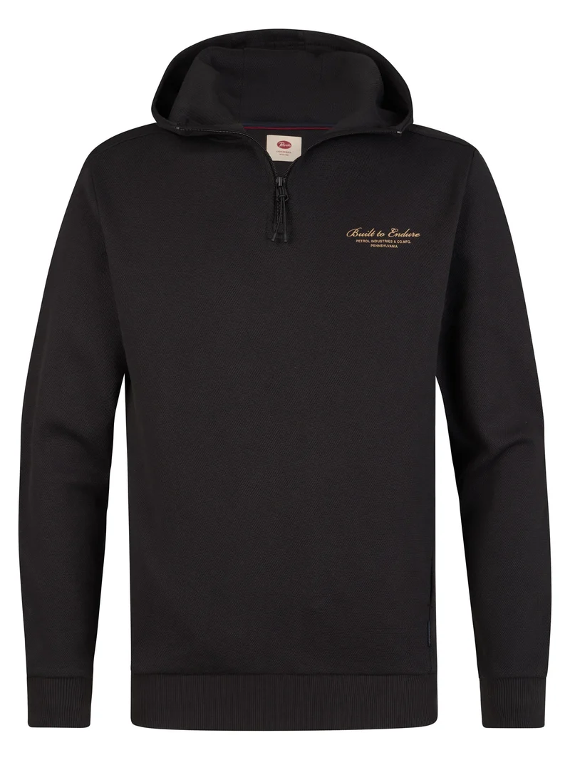 Quarter-zip sweater met capuchon viewpoint