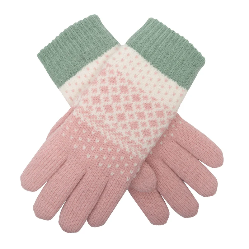 Dames Jacquard Gebreide Handschoenen met Polkadotpatroon