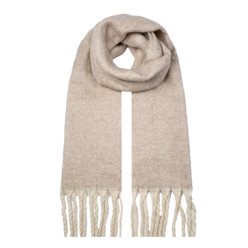 Vrouwen Reversible Two-Tone Deken Sjaal met Franje