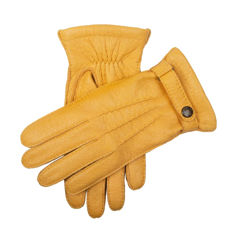 Heren Heritage Met De Hand Genaaid Drie-Punts Vicuña-Gevoerd Peccary Leren Handschoenen