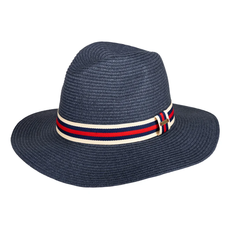Heren strofedora met gestreepte lintband