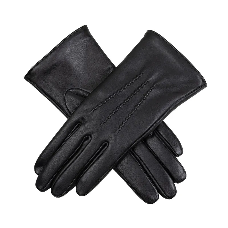Dames Heritage Touchscreen Drie-Punts Leren Handschoenen met Kasjmiervoering