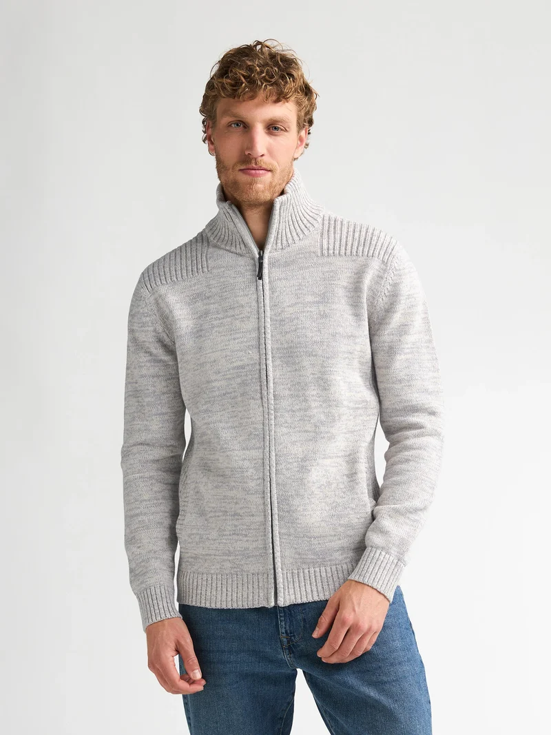 Gemêleerd katoenen vest met rits millford
