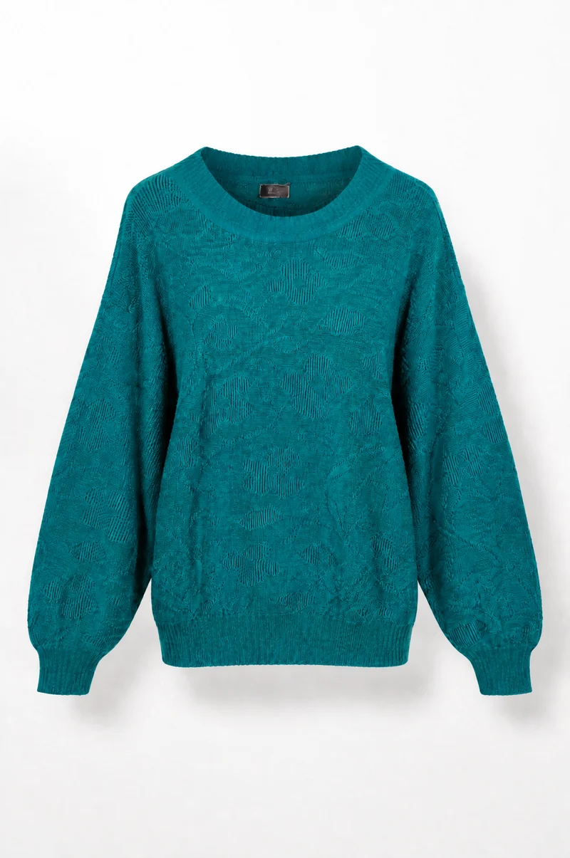 Kim turquoise trui - M