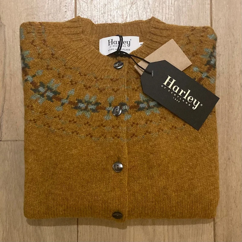 Harley of Scotland Fair Isle Vest | Gold Dust