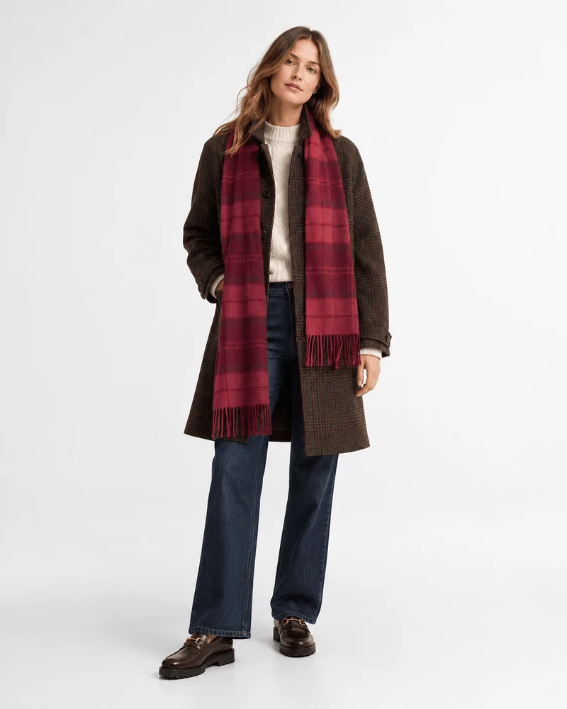 Barbour Dames | Mineral Tartan Wool-Cashmere Scarf