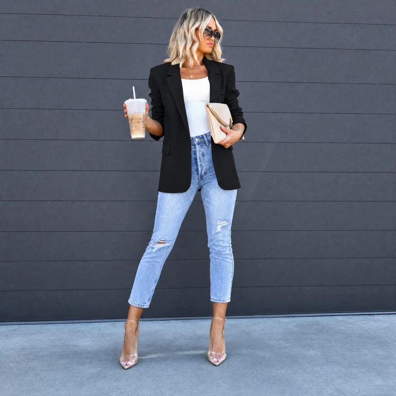 Blazer met Revers en Knoopsluiting