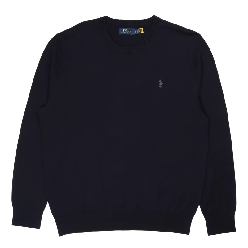 Cotton-Cashmere Crewneck Sweater Hunter Navy