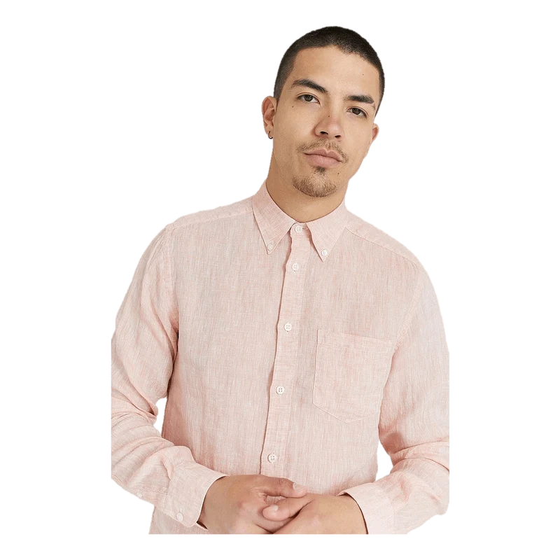 J.Lindeberg Linen Slim Shirt Claystone