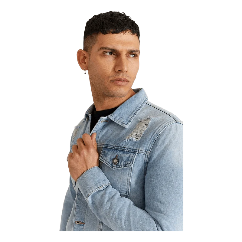 Destroyed Denim Jacket Washed