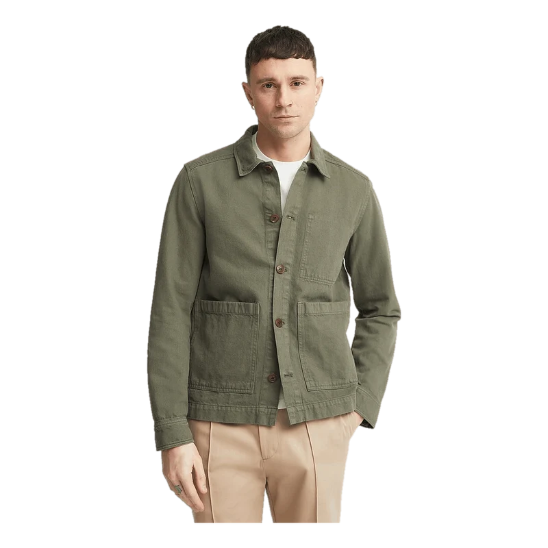 J.Lindeberg Lando Twill Work Overshirt Deep Depths
