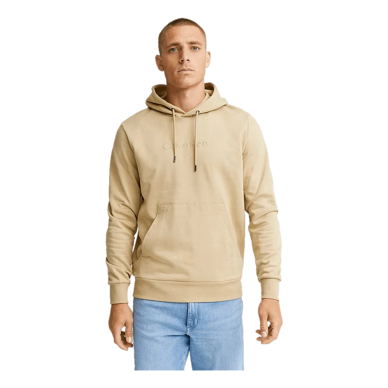 Calvin Klein Modern Front Logo Hoodie Pf2 - Travertine