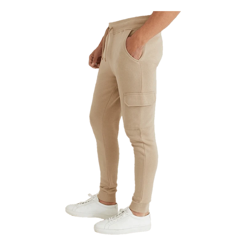 Skinny Cargo Sweatpants Greige