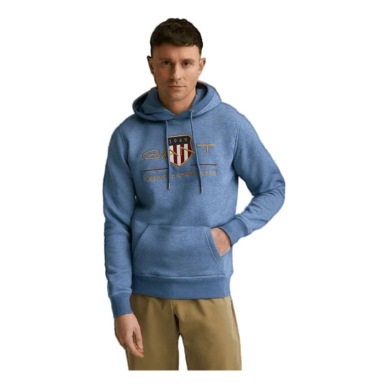 Archive Shield Hoodie Denim Mel