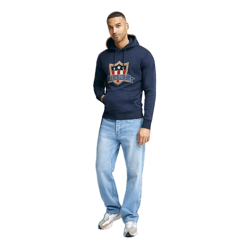 D1. Gant Banner Shield Hoodie Evening