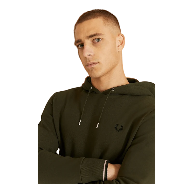 Fred Perry Tipped Hooded Sweatsh 408 Hunting