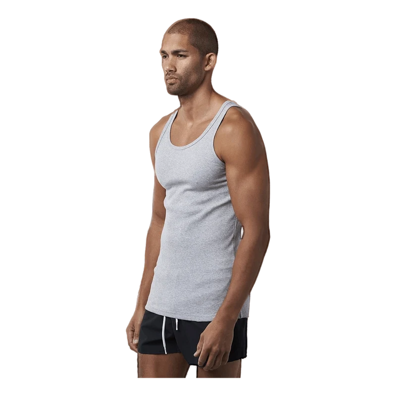 Tank Ribbed Grey Melange
