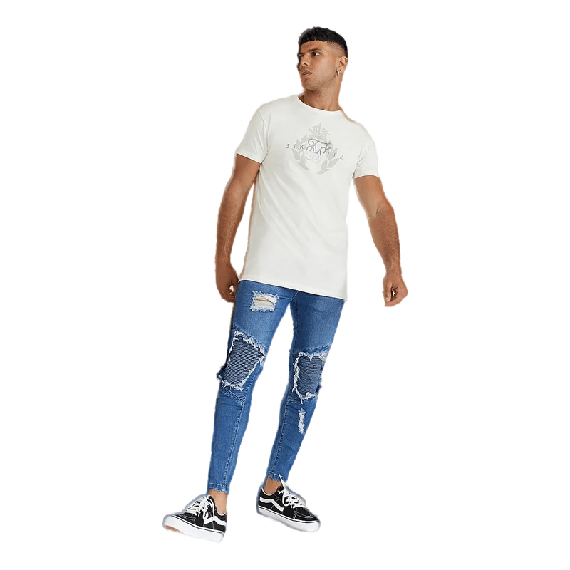 S/s Fade Rhine Stone Box Tee Off