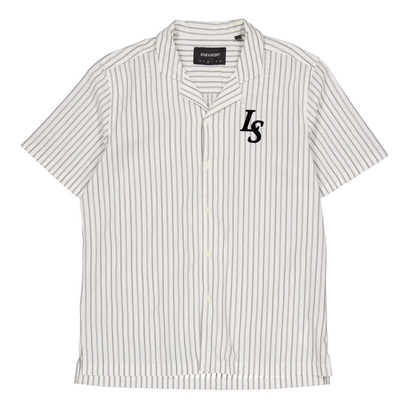 Pinstripe Revere Collar Shirt X157 Chalk