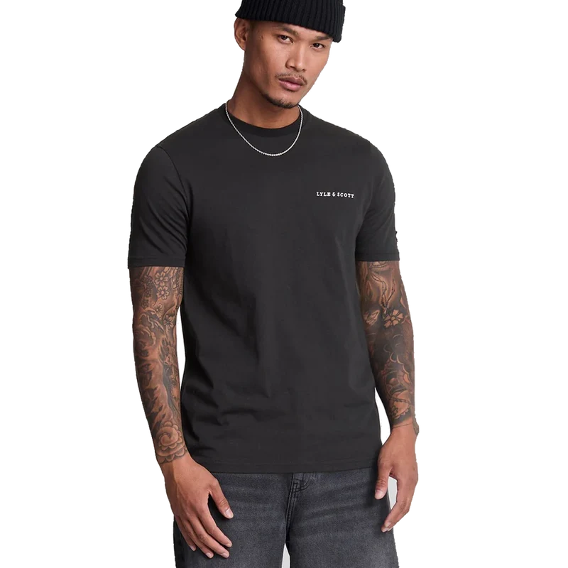 Embroidered T-shirt Z893 Jet Black/ White