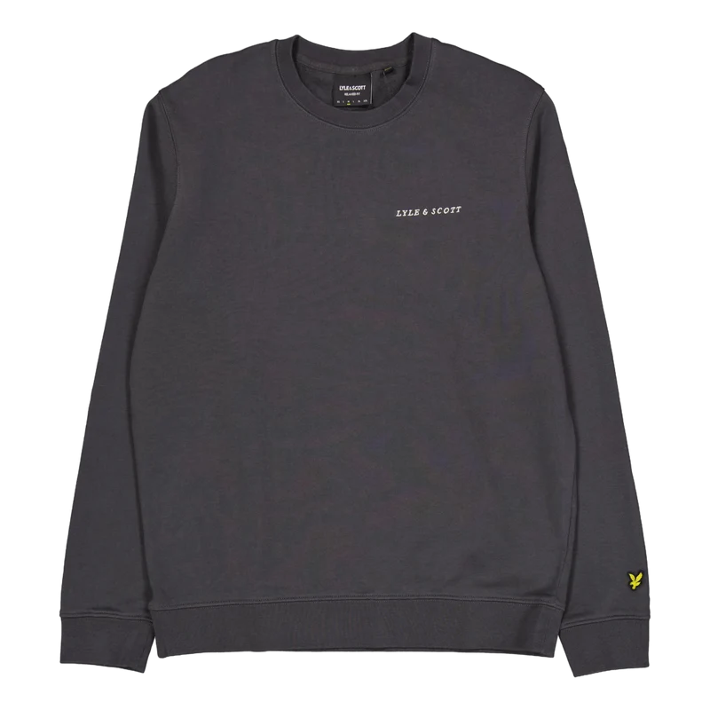 Embroidered Crew Neck Sweatshi X427 Gunmetal/ Cove