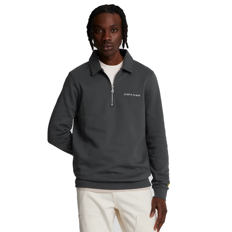 Embroidered Collared Quarter Z X427 Gunmetal/ Cove