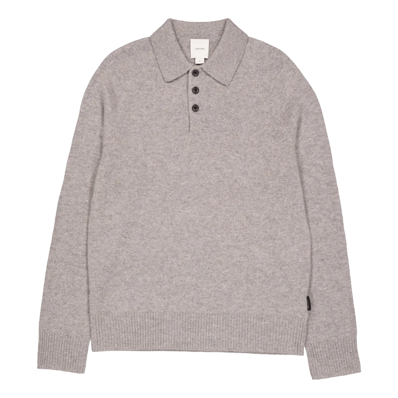 Luxury Wool Ls Polo Pkh Mid Grey Heather