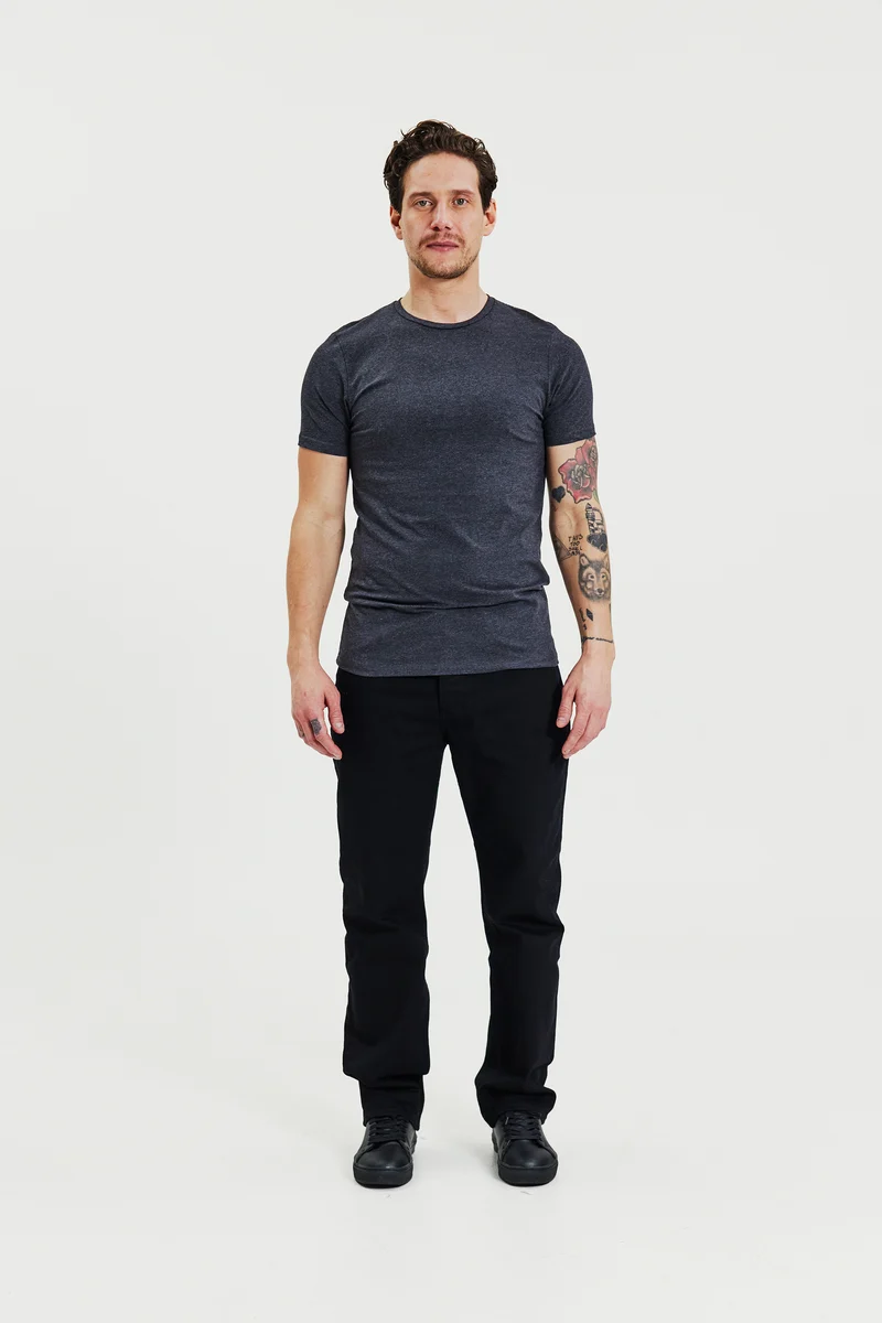Crew-Neck 2-Pack Dark Grey Melange