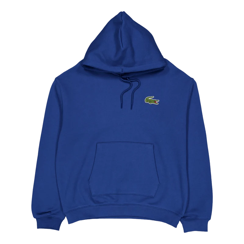 Loose Fit Badge Accent Hoodie Hbm Blue