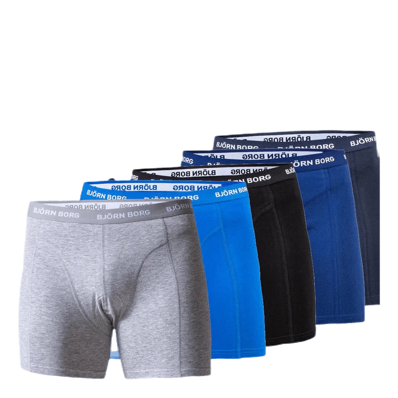 Solid Shorts 5-Pack Blue/Patterned