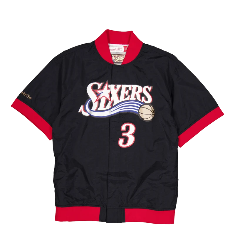 76ers Off Court Ss Name & Numb Black