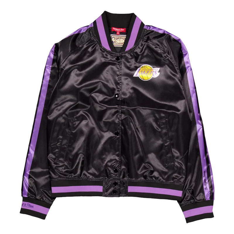 Lakers Womens Raglan Satin Jac Black