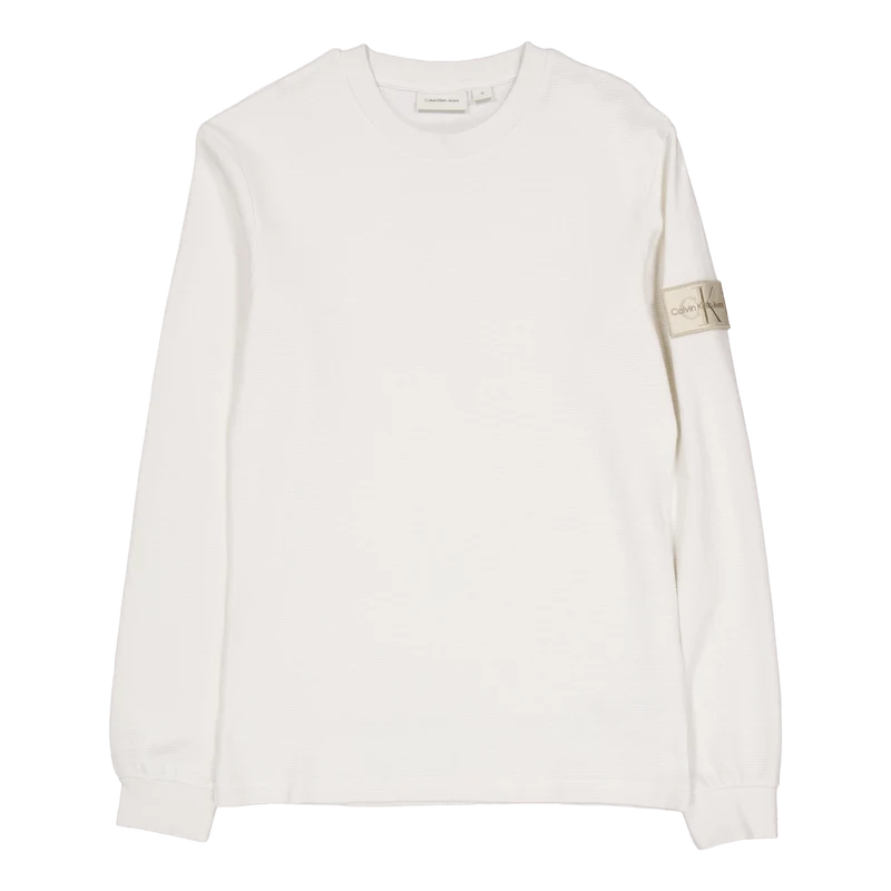 Badge Waffle Ls Tee Ybi Ivory