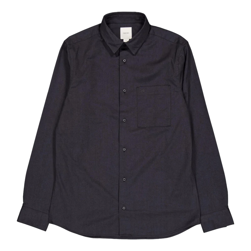 Flannel Solid Shirt Bac Asphalt