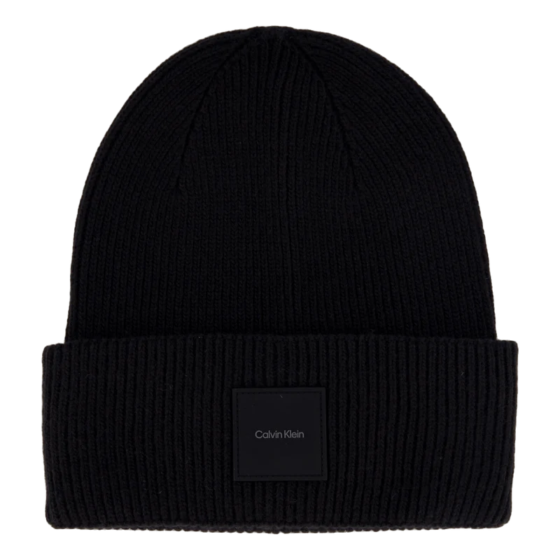 Cotton/wool Fine Rib Beanie Beh Ck Black