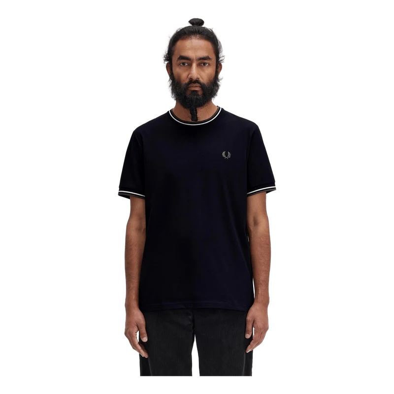 Twin Tipped T-shirt W54 Blk/ecru/laurel W Green