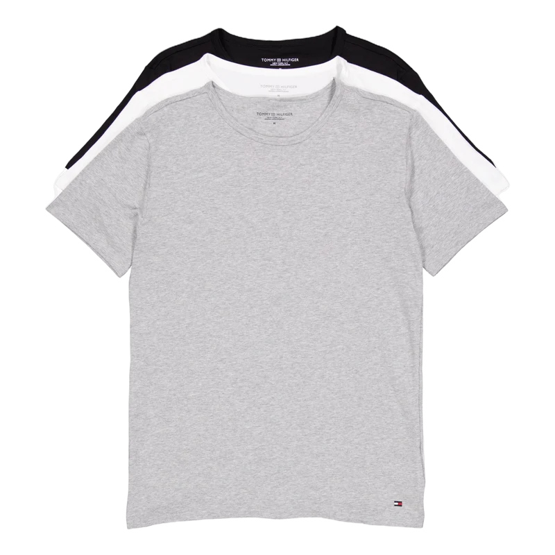Stretch Cn Tee Ss 3pack Black/white/grey Heather
