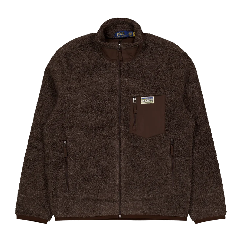 Polo Ralph Lauren Bonded Hi-pile Fullzip Jacket Dark Beech Marl