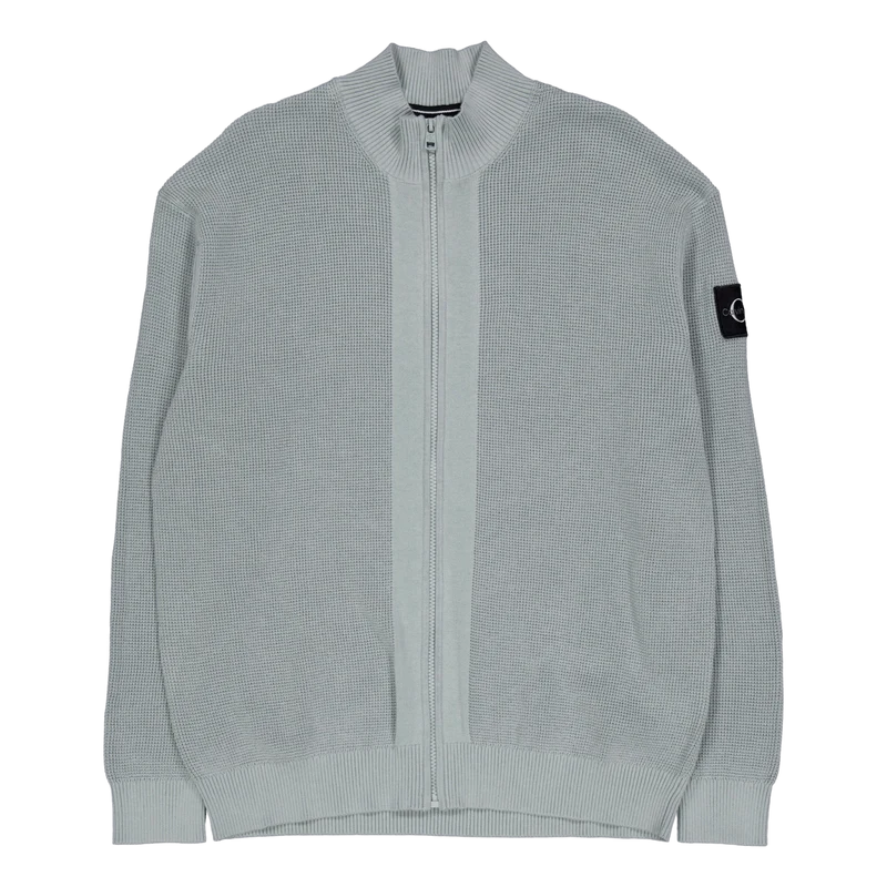 Core Badge Sweater Zip Through Pff-slate Gray