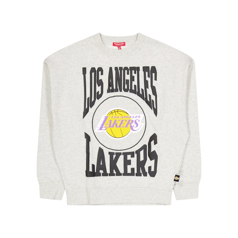 Lakers Womens Logo Lt Crew 3.0 Grey Heather