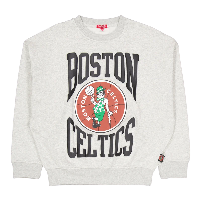 Celtics Womens Logo Lt Crew 3. Grey Heather