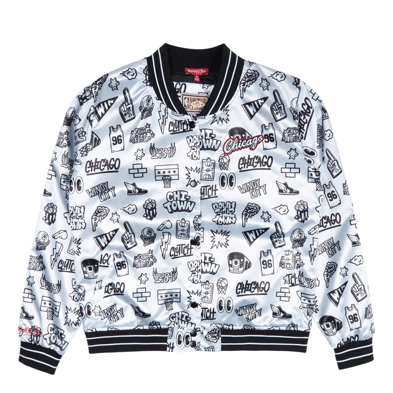 Women's Bulls Doodle Satin Jacket