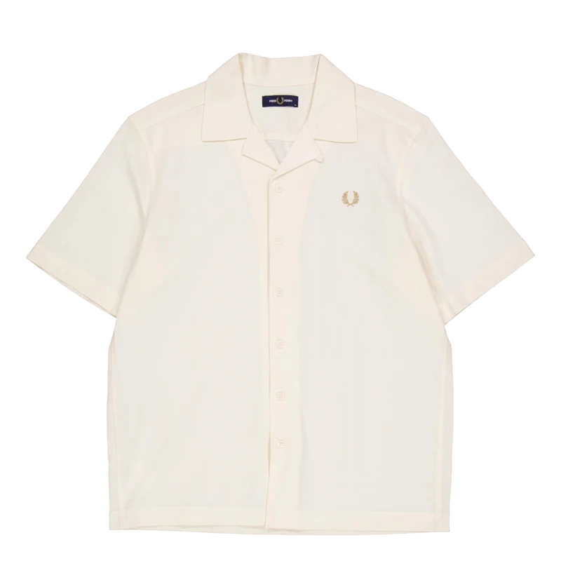 Woven Mesh Revere Collar Shirt 560 Ecru
