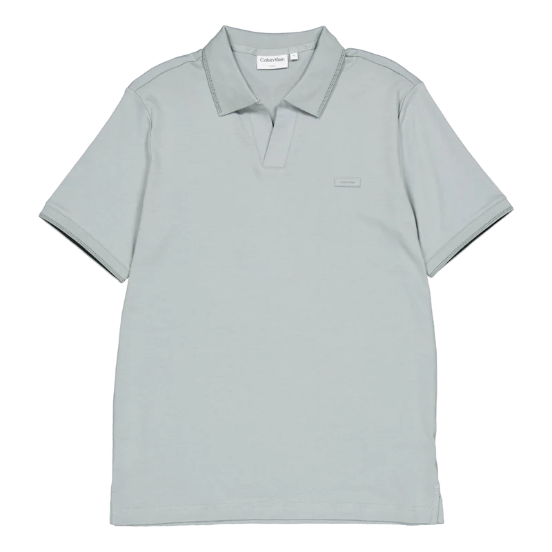 Smooth Cotton Open Placket Pol Pff-slate Gray