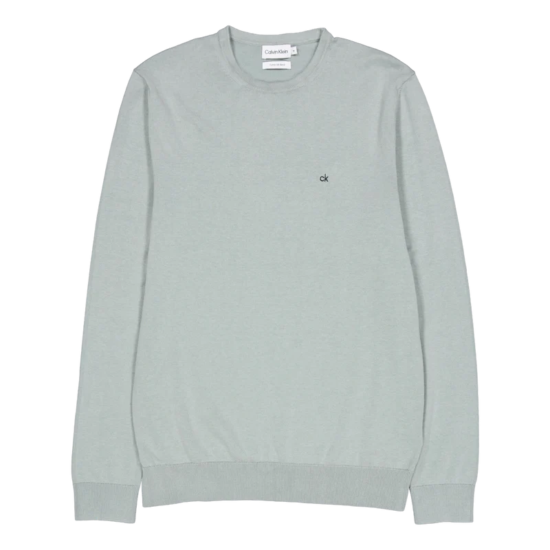 Cotton Silk Blend Cn Sweater Pff-slate Gray