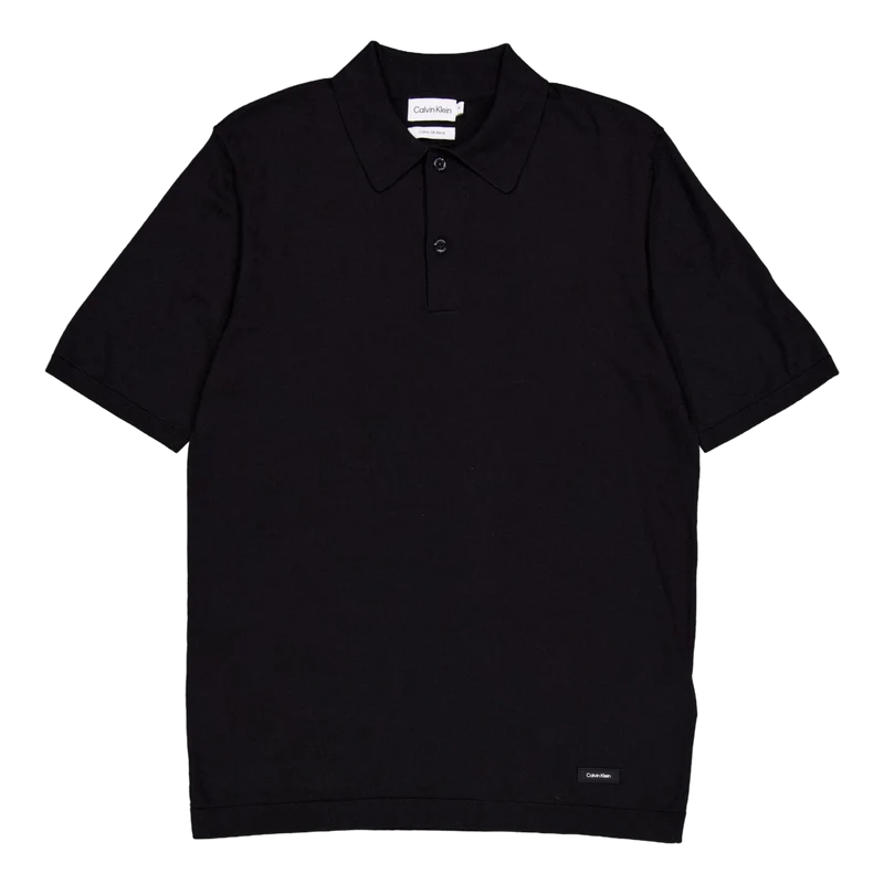 Cotton Silk Polo Shirt Beh-ck Black