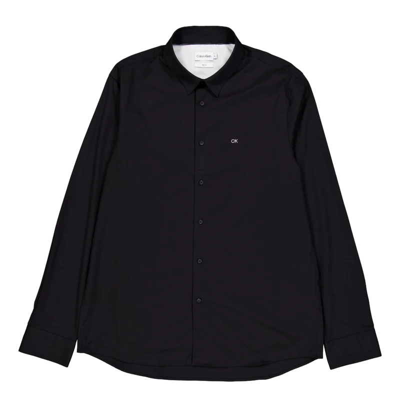 Stretch Poplin Slim Shirt Beh-ck Black