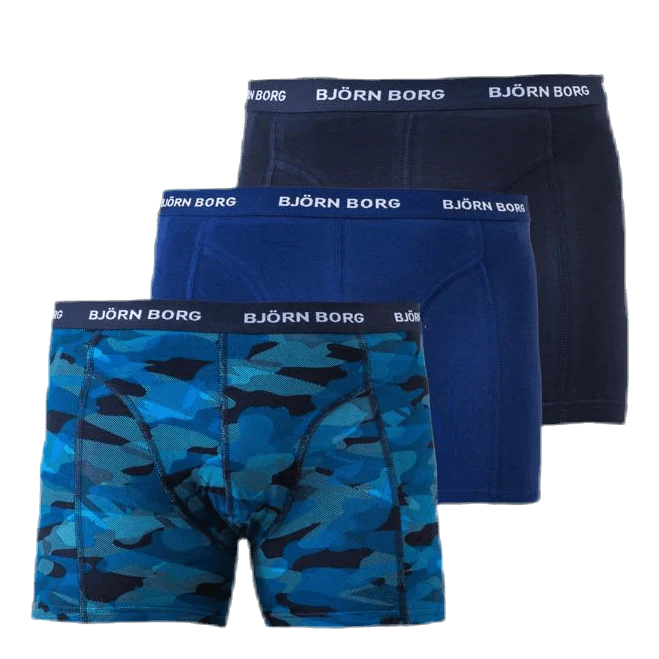 Shadeline Shorts 3-Pack Blue/Patterned/Black