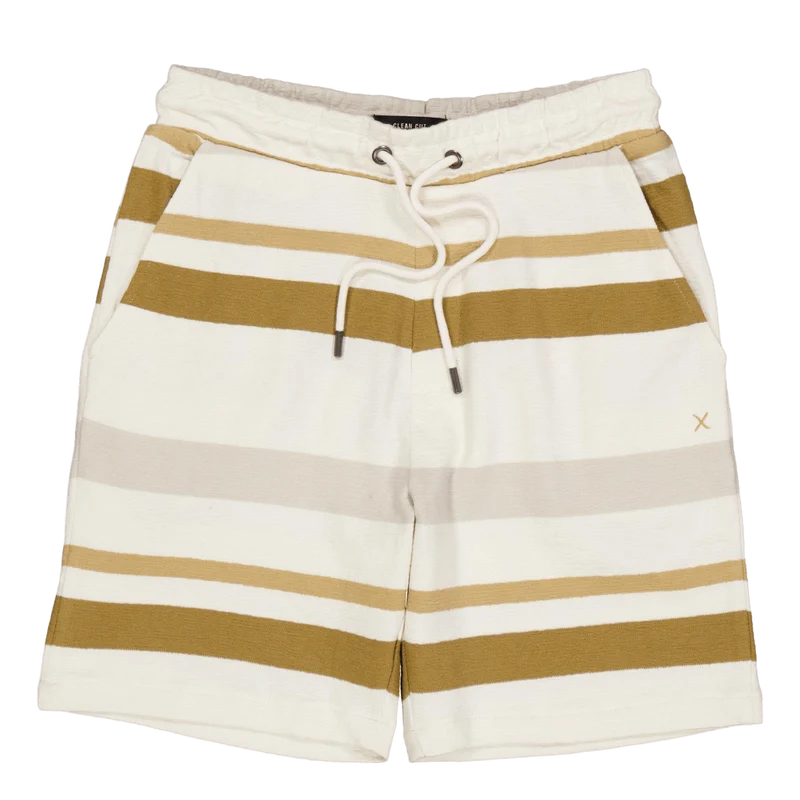 Calton Striped Structured Shor Ecru/khaki Stripe